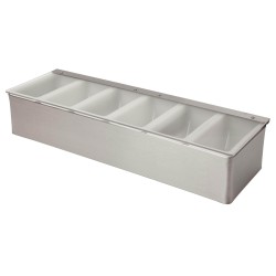 Porte condiments (condiment holder) en acier inoxydable 6 blocs