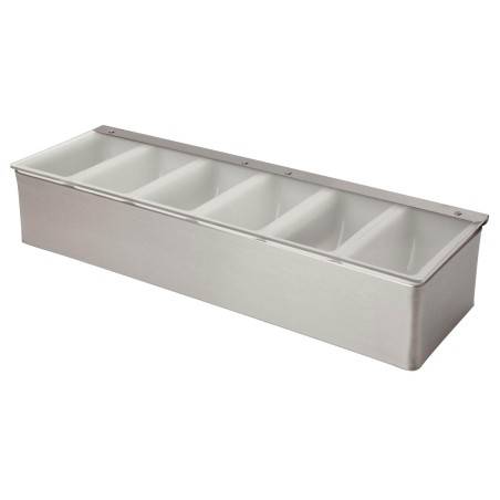 Porte condiments (condiment holder) en acier inoxydable 6 blocs